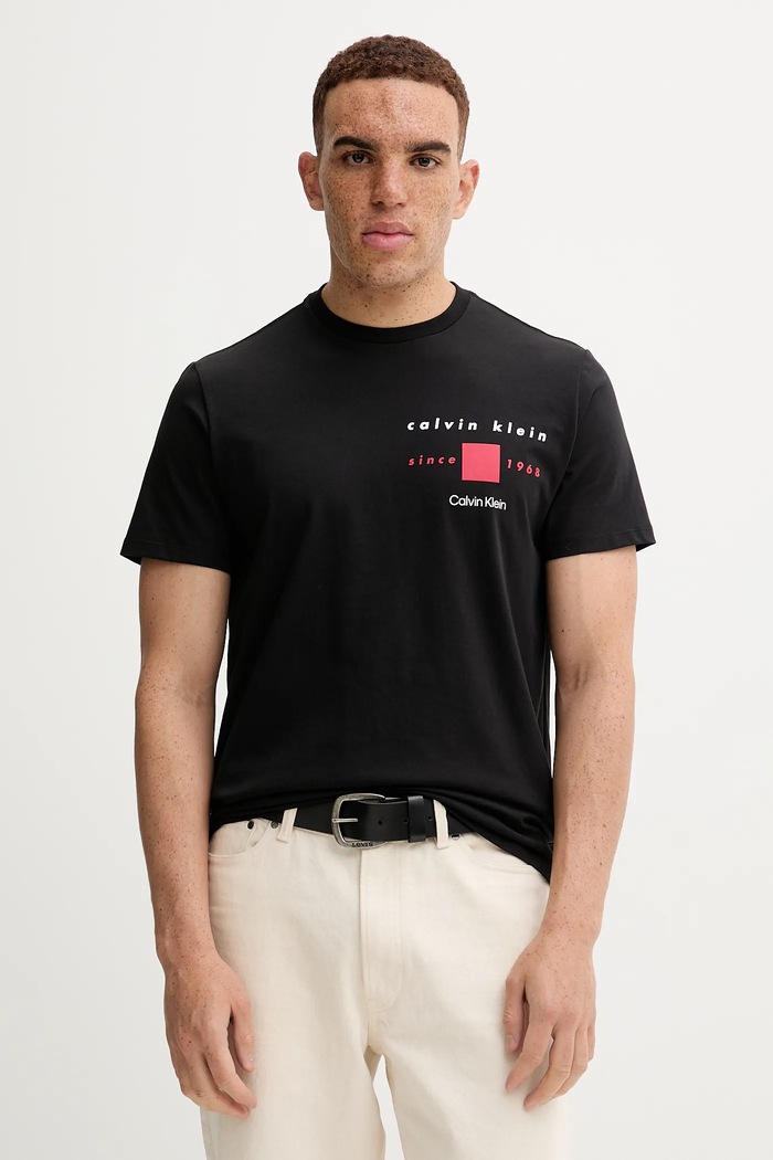 Bavlnené tričko Calvin Klein potlač čierna LV04RD817G