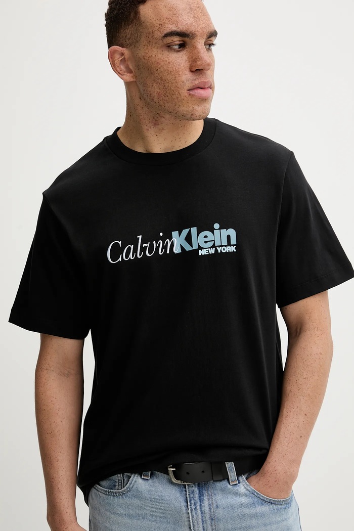 Bavlnené tričko Calvin Klein čierna LV04RD822G