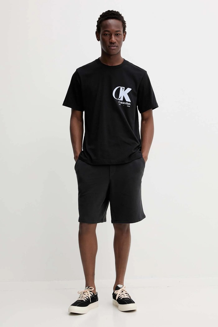 Βαμβακερό μπλουζάκι Calvin Klein LV04RD823G μαύρο AW25