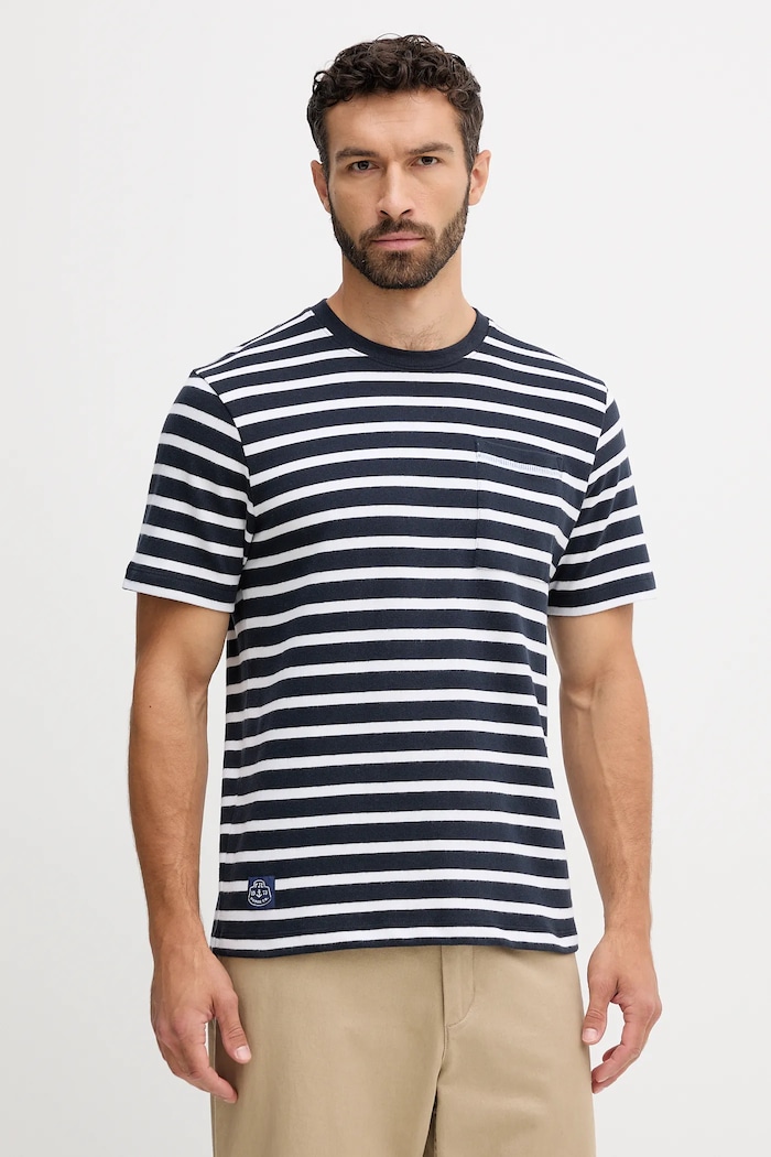 Pepe Jeans tricou din bumbac cu modele bleumarin PM5010085