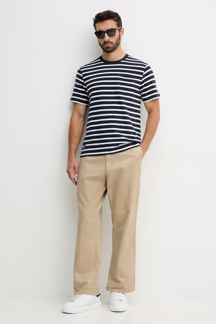 Pepe Jeans tricou din bumbac PM5010085 bleumarin AW25