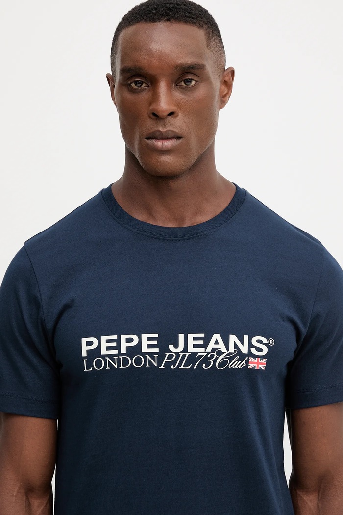 Pepe Jeans t-shirt bawełniany granatowy PM5010104