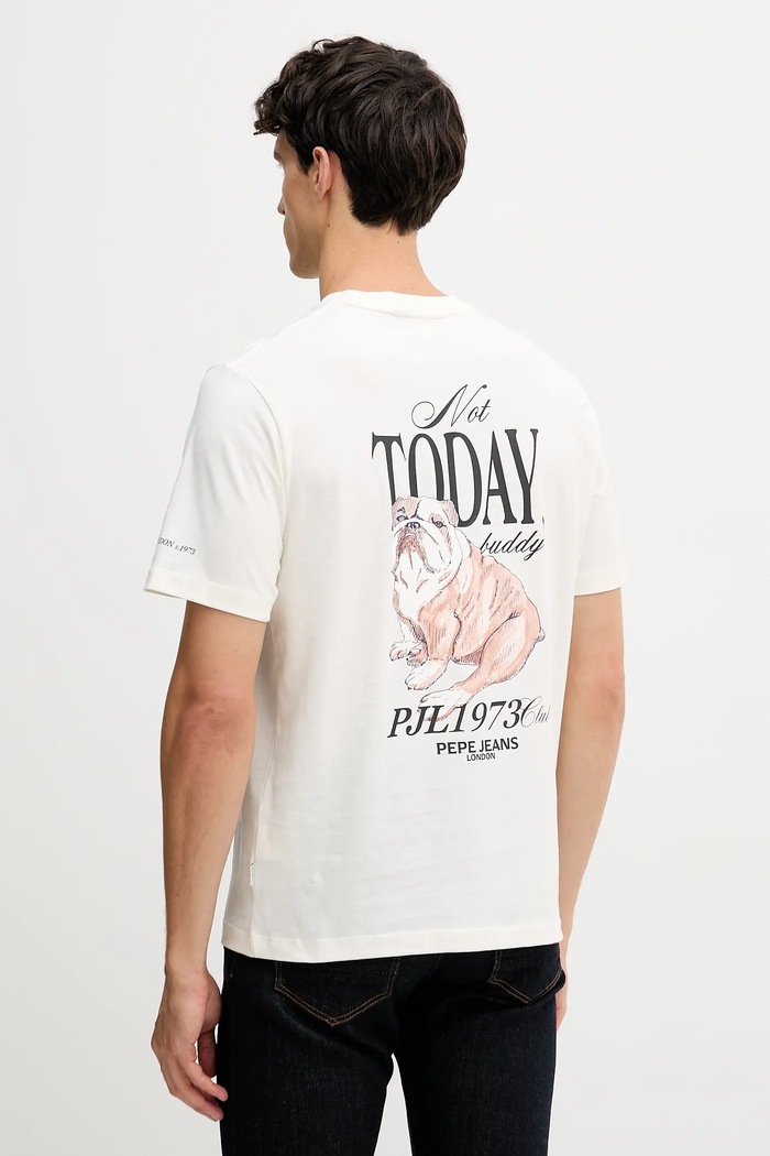 Bavlnené tričko Pepe Jeans potlač béžová PM5010090