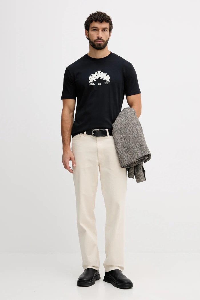Armani Exchange T-shirt bawełniany XM001909.AF10362 granatowy AW25