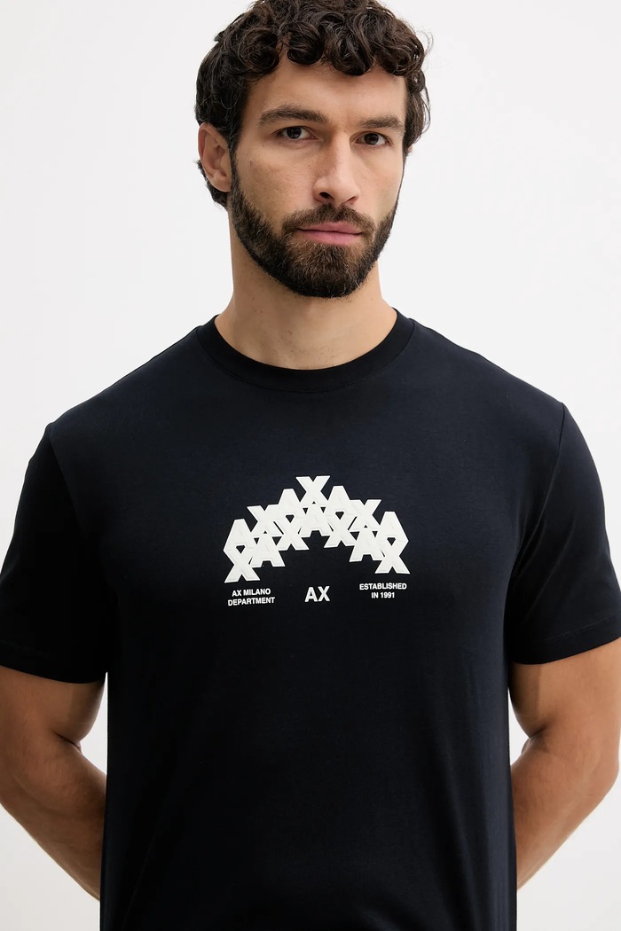 T-shirt bawełniany Armani Exchange XM001909.AF10362 granatowy