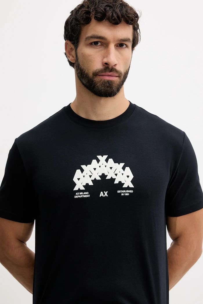 T-shirt bawełniany Armani Exchange XM001909.AF10362 granatowy