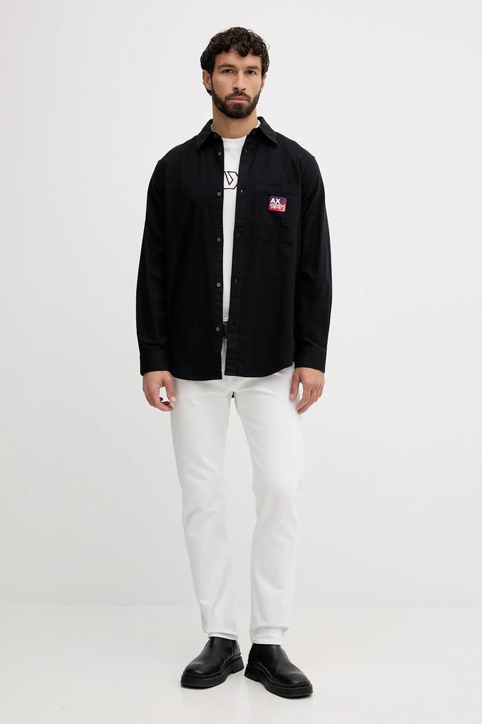 Bombažna kratka majica Armani Exchange XM001912.AF10362 bela AW25