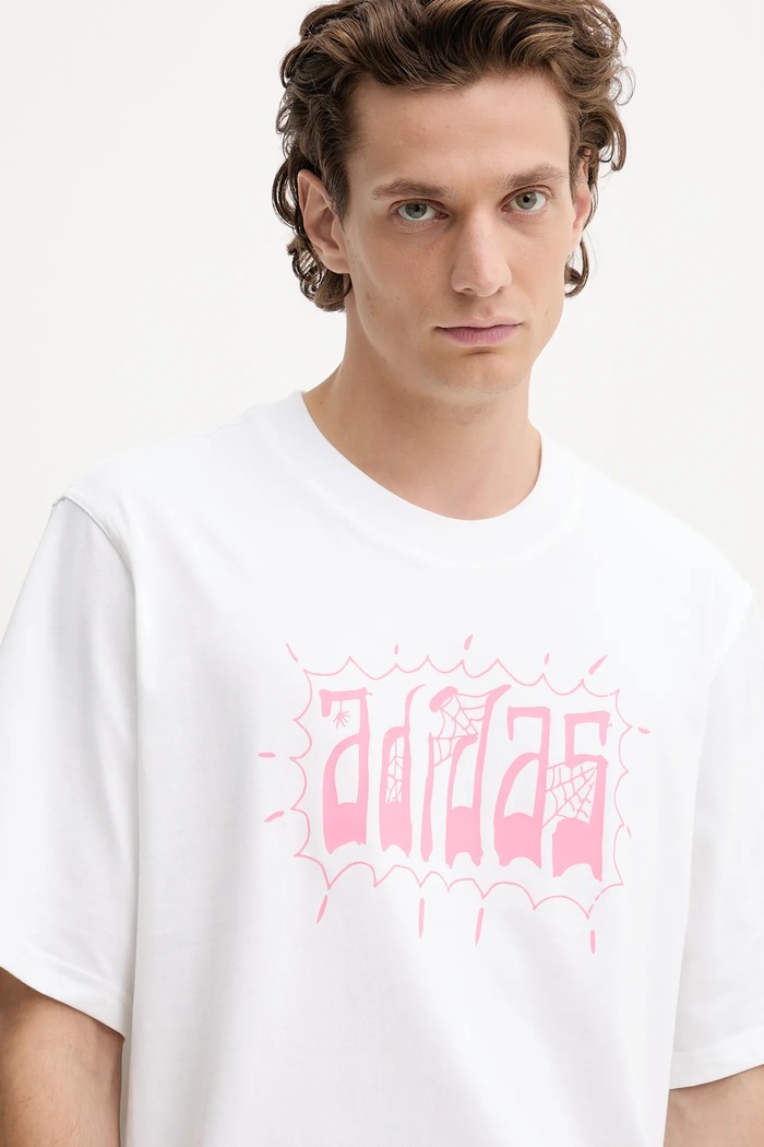 adidas Originals t-shirt bawełniany Distressed Oversized Te biały JW0207