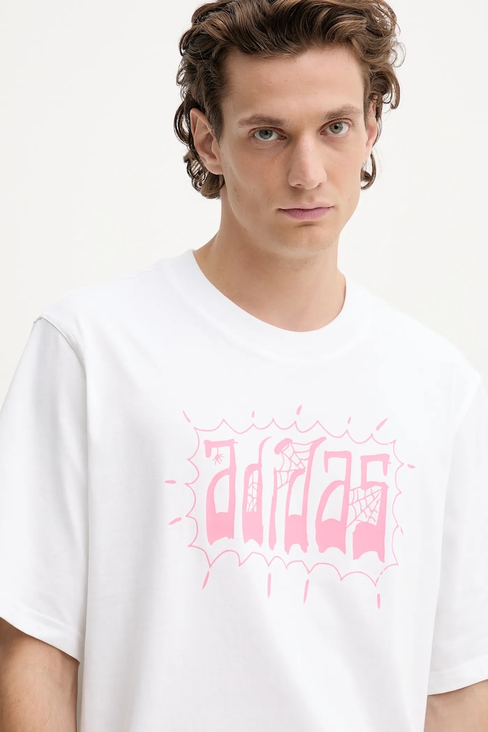 adidas Originals t-shirt bawełniany Distressed Oversized Te biały JW0207