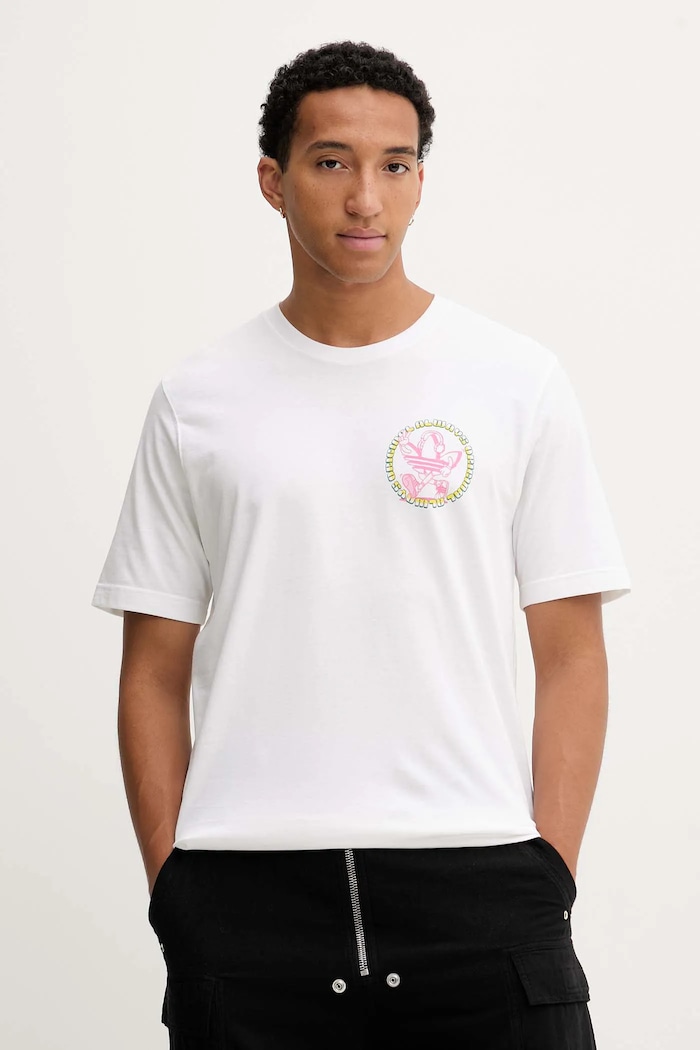 adidas Originals t-shirt bawełniany Trefoil Series Loose Tee nadruk biały JW3015