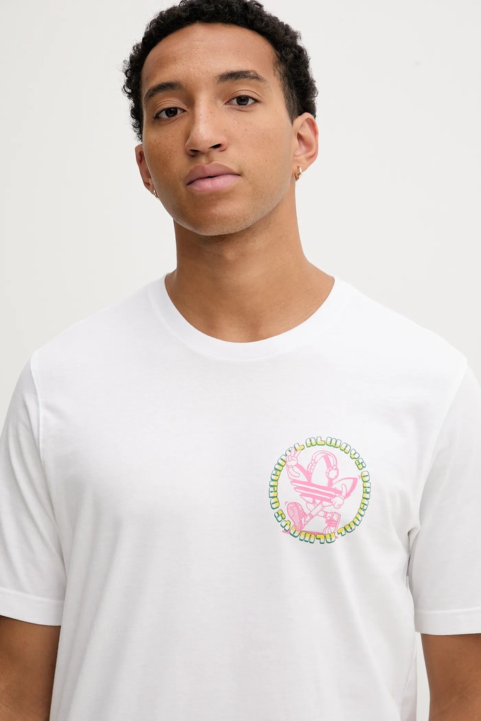adidas Originals t-shirt bawełniany Trefoil Series Loose Tee biały JW3015
