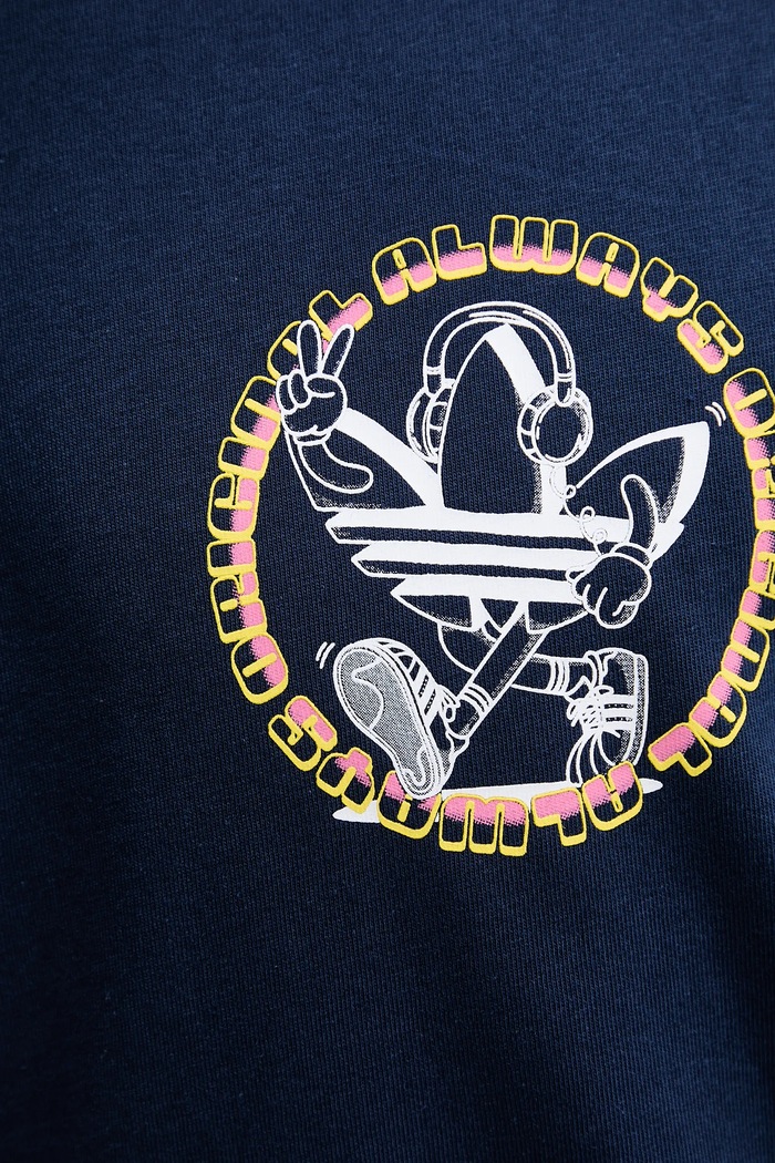 adidas Originals t-shirt bawełniany Trefoil Series Loose Tee JW3016 granatowy