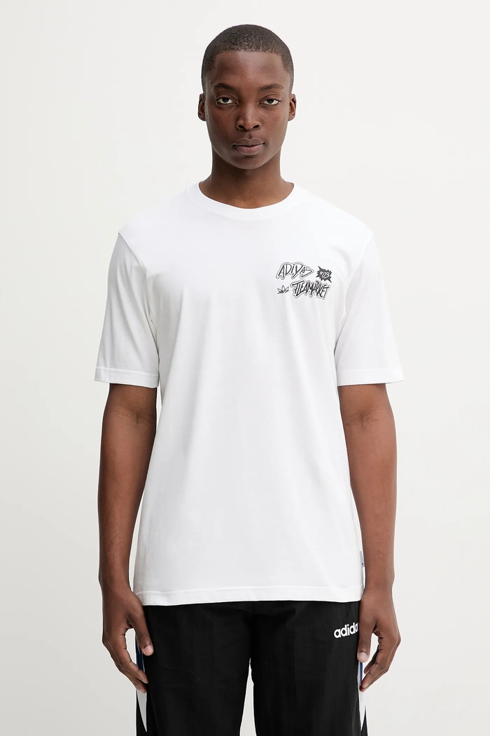 Odzież adidas Originals t-shirt bawełniany Graphic LO TS JW3018 biały