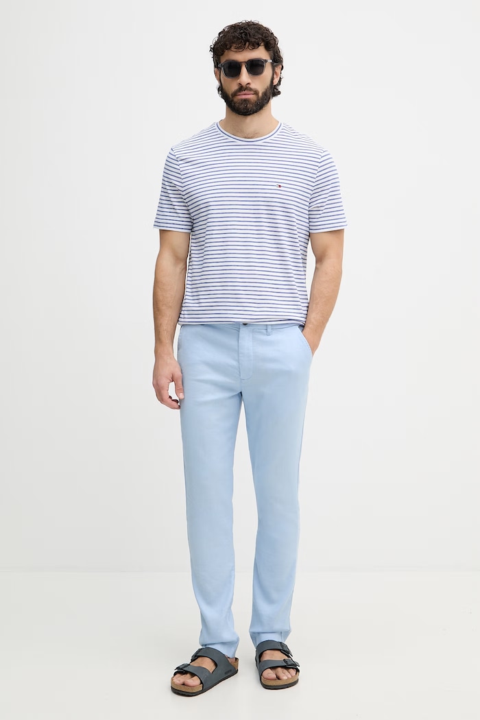 Tommy Hilfiger tričko pánske bavlnené MW0MW40923 modrá SS26