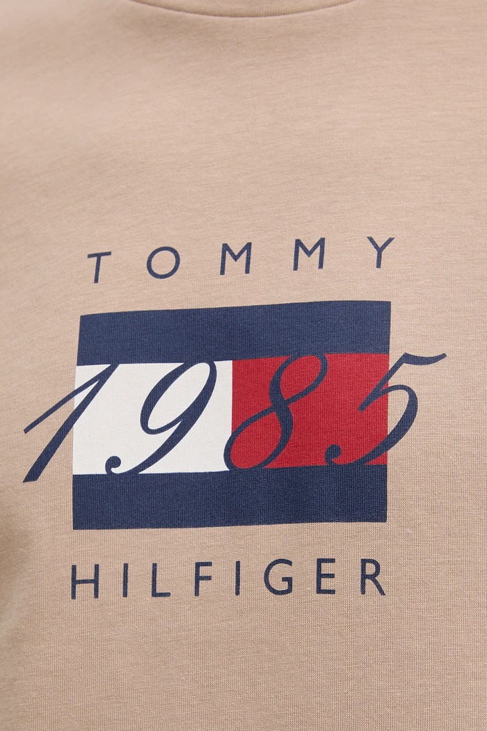 Bavlnené tričko Tommy Hilfiger MW0MW41338 béžová