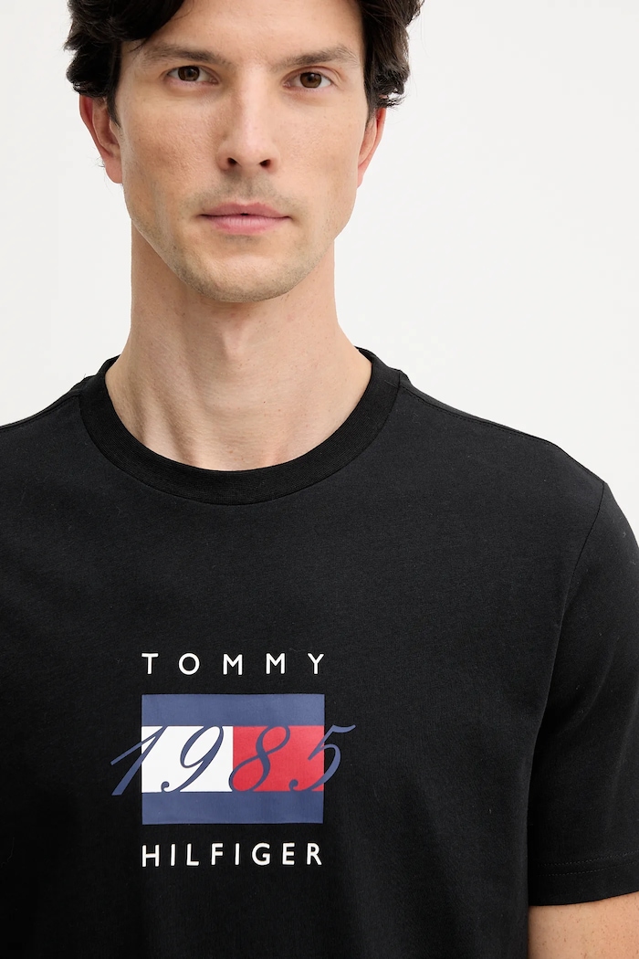 Bavlnené tričko Tommy Hilfiger čierna MW0MW41338