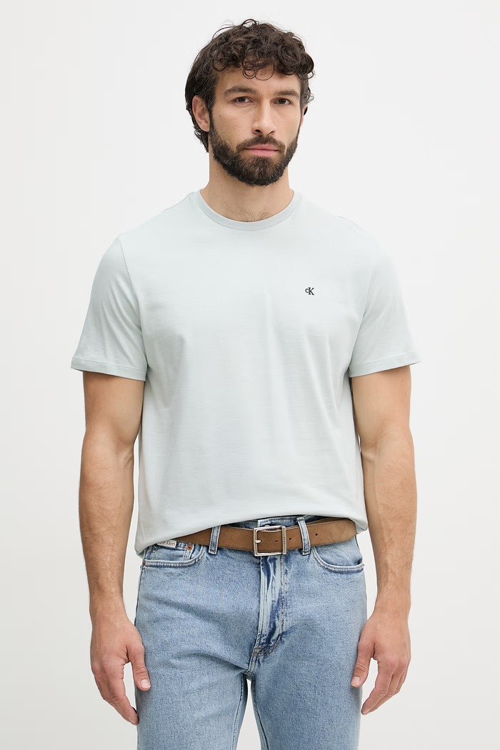 Calvin Klein Jeans тениска мъжка от памук тюркоазен LV04RD254G