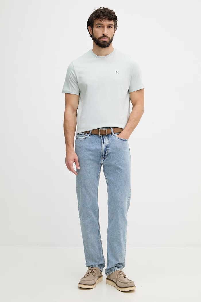 Calvin Klein Jeans тениска мъжка от памук LV04RD254G тюркоазен SS26