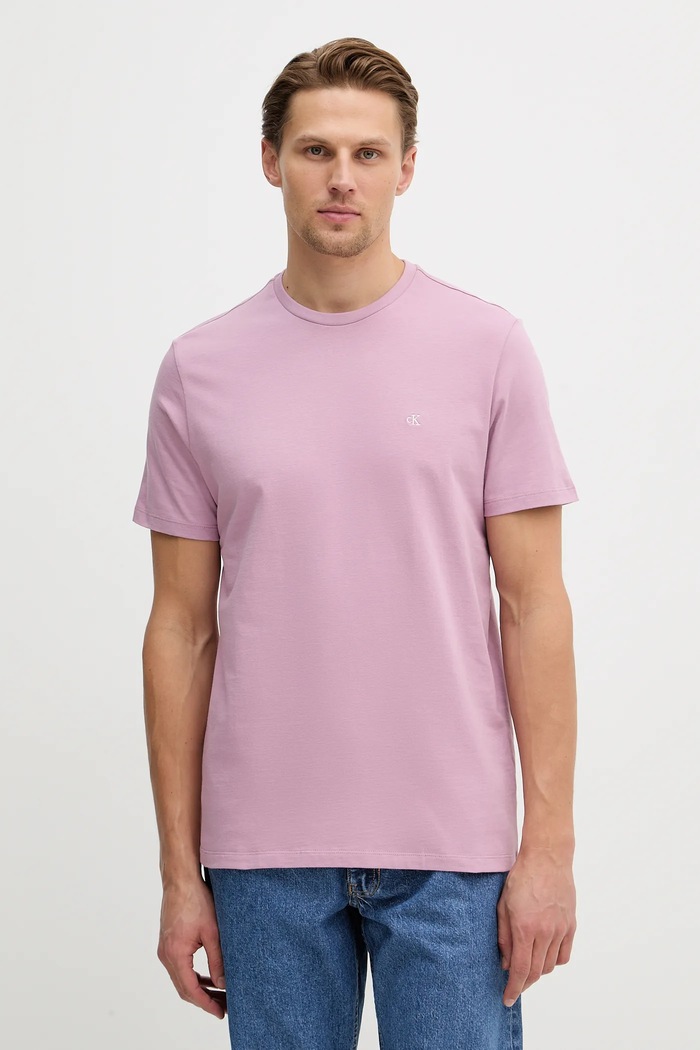 Calvin Klein Jeans tričko pánske bavlnené fialová LV04RD254G