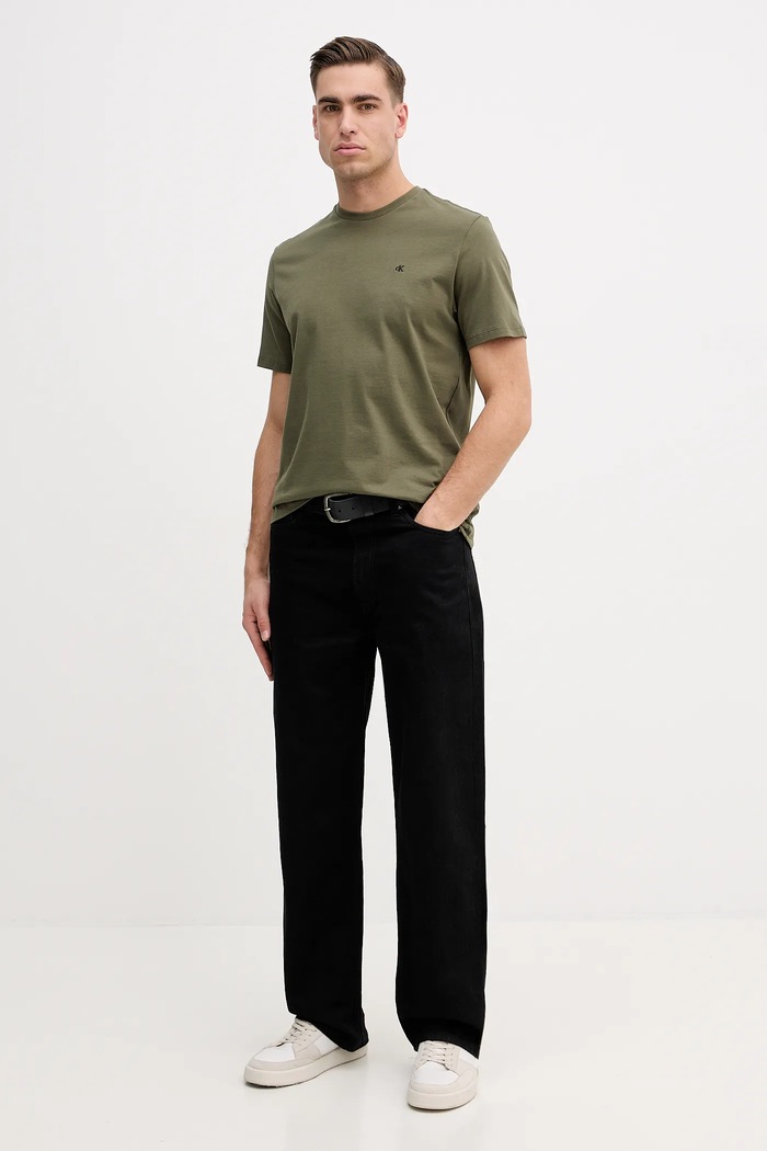 Calvin Klein Jeans tričko pánske bavlnené LV04RD254G zelená SS26
