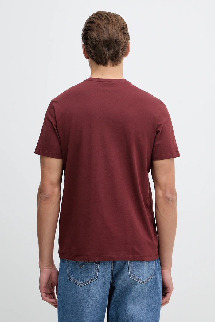 Oblečenie Calvin Klein Jeans tričko pánske bavlnené LV04RD254G burgundské