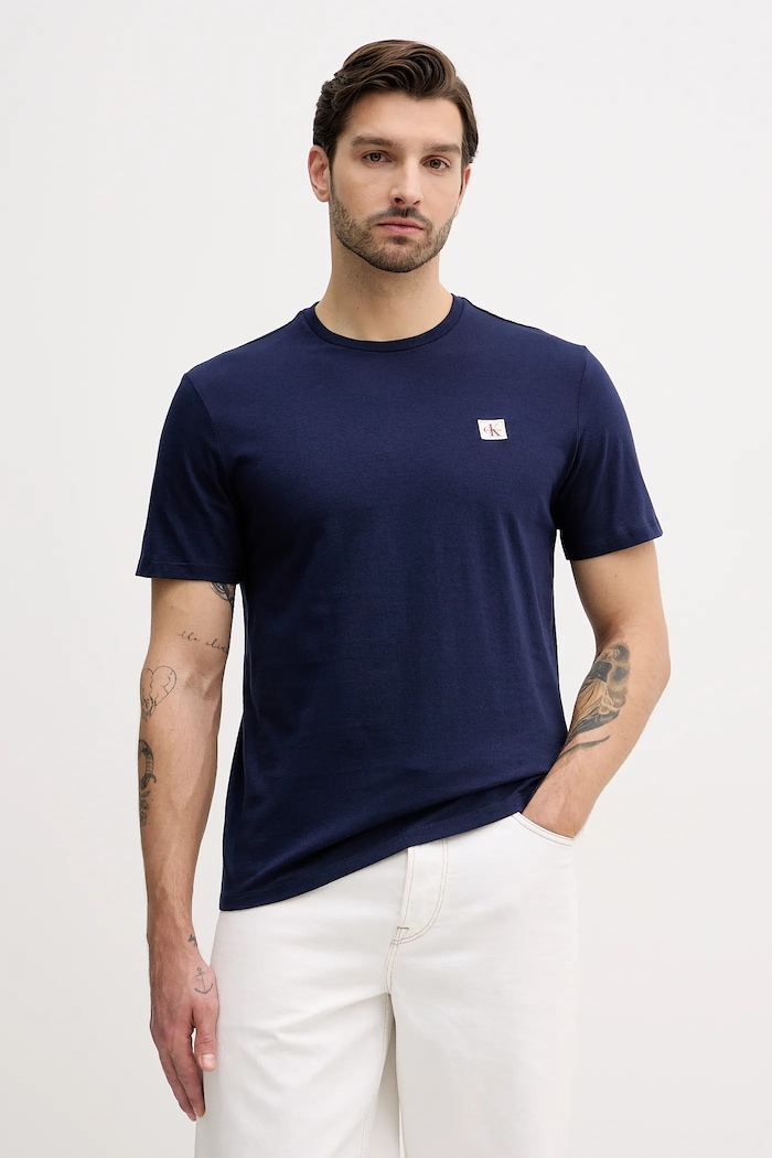 Calvin Klein Jeans tricou bărbătesc din bumbac pachet de 2 imprimeu bleumarin LV04RD248G