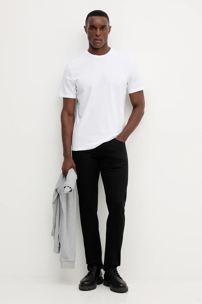 Oblečenie Bavlnené tričko Calvin Klein Jeans 2-pak LV04RD001G čierna