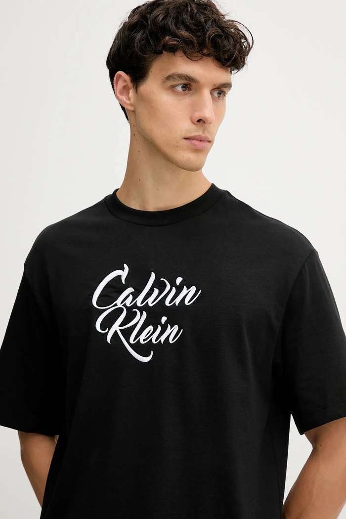 Bavlnené tričko Calvin Klein Jeans čierna LV04RD801G