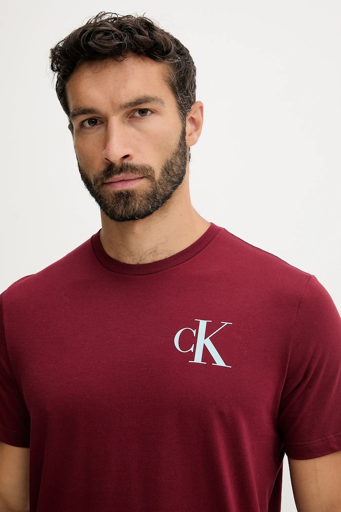 Oblečenie Bavlnené tričko Calvin Klein Jeans LV04RD865G burgundské