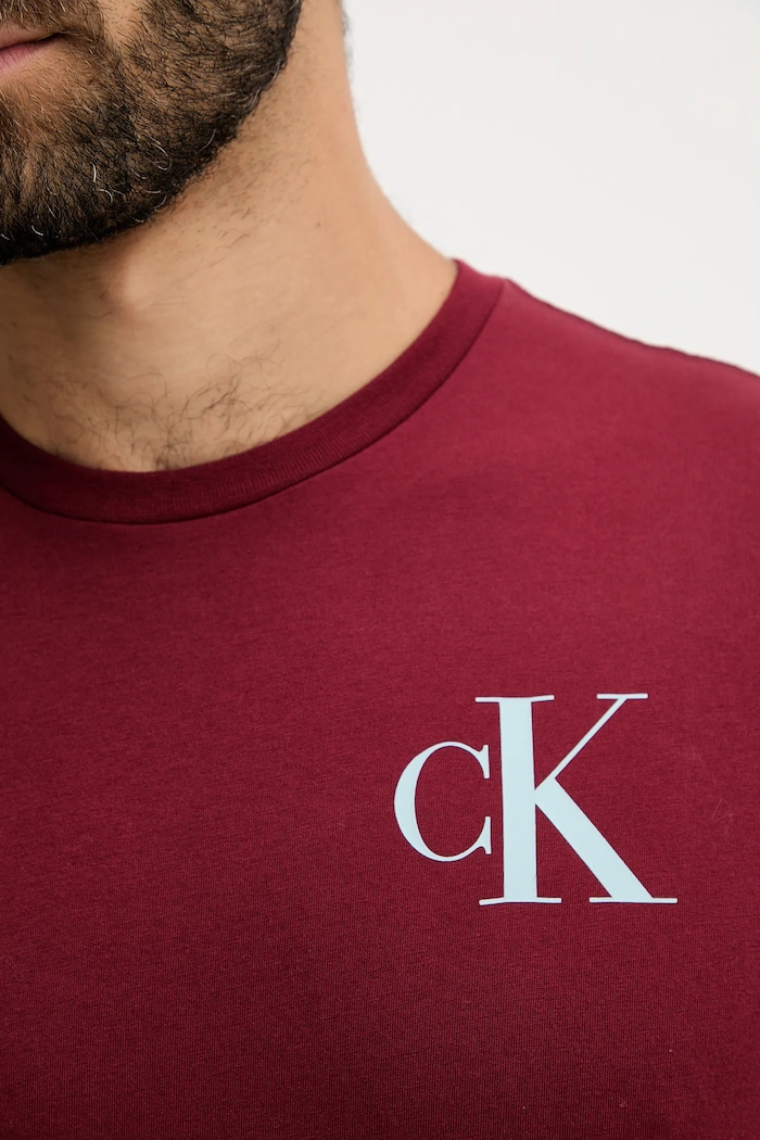 Bavlnené tričko Calvin Klein Jeans burgundské LV04RD865G