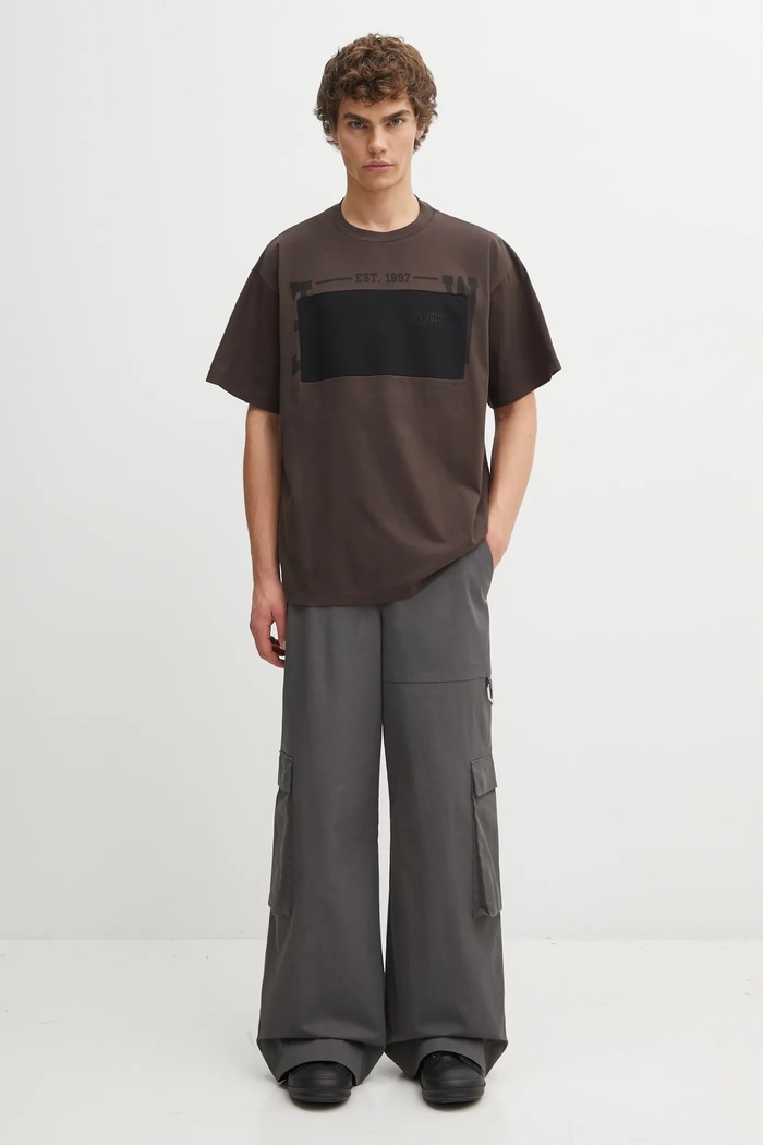 MM6 Maison Margiela t-shirt bawełniany SH0GC0053.M20050.143 brązowy