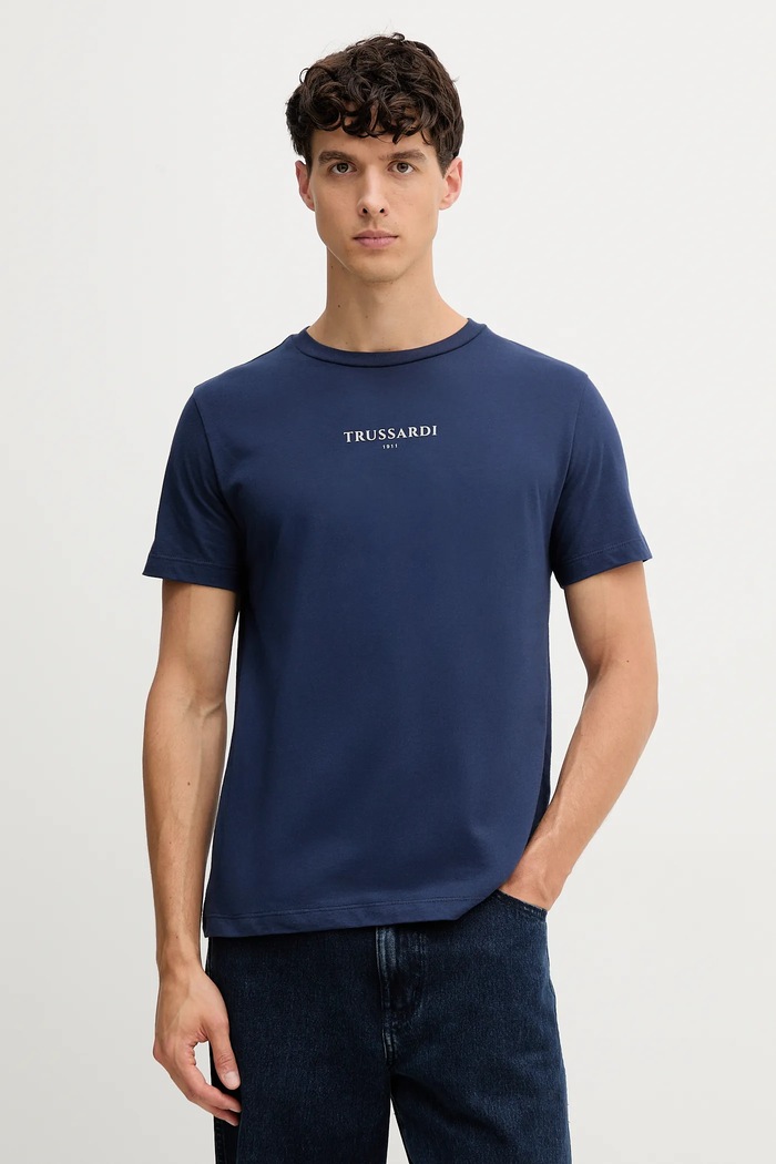 Trussardi pamut póló pamut sötétkék G0308000054N