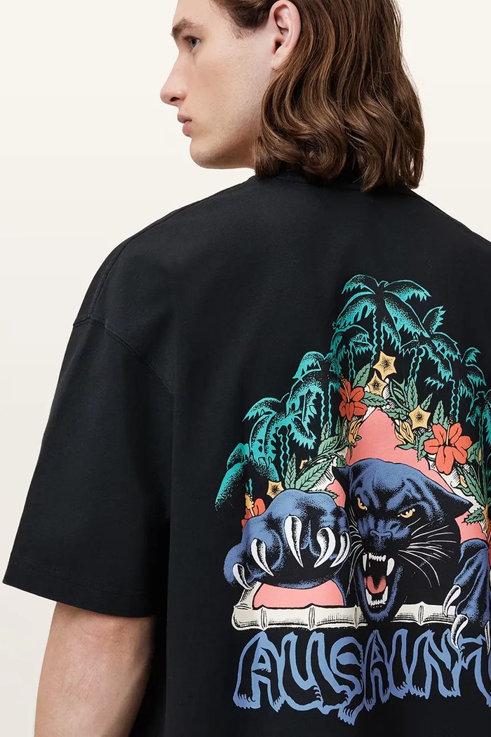 Odzież AllSaints t-shirt bawełniany POUNCE M050PC szary
