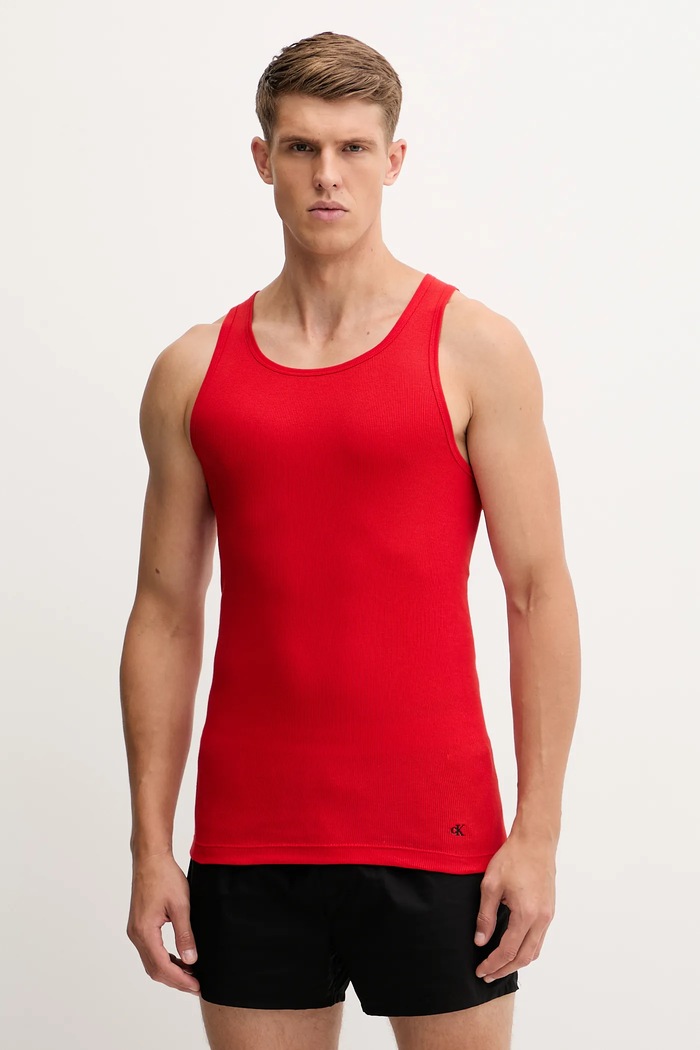 Calvin Klein Underwear pamut póló 3 db pamut piros LV00NB4036
