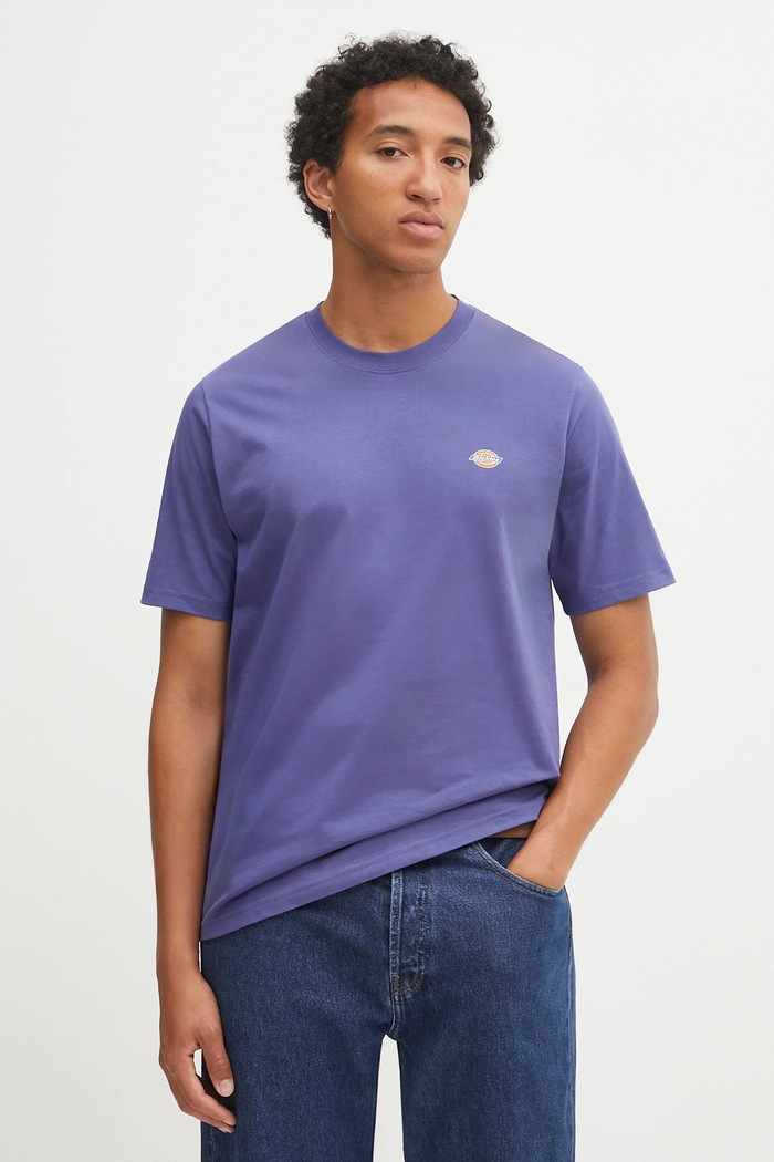 Bavlněné tričko Dickies kulatý modrá DK0A4XDB.