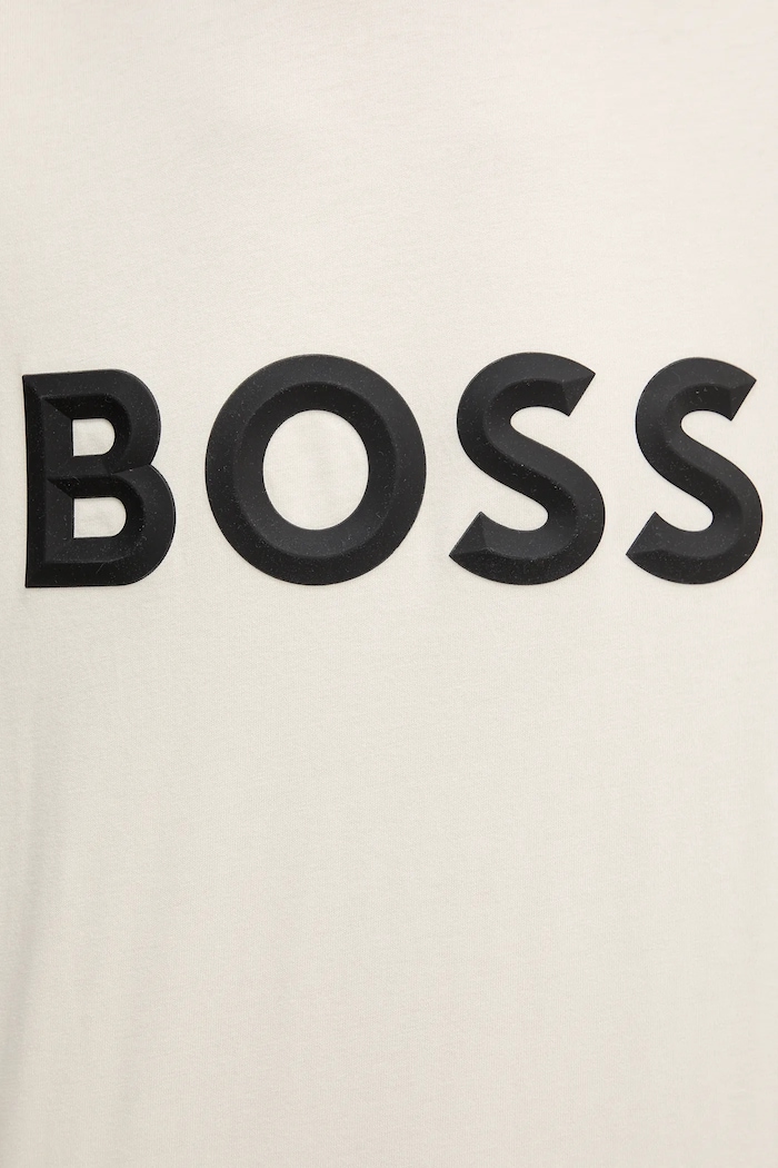 Бавовняна футболка BOSS Green Tee Iconic Zone 50548411 бежевий