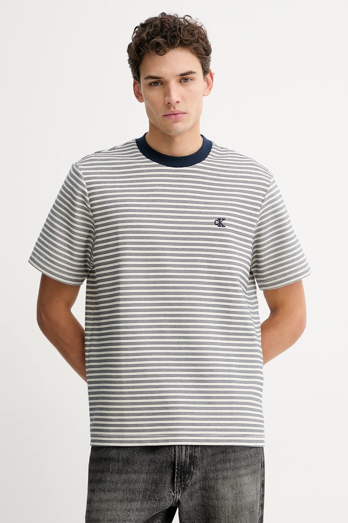 Tričko Calvin Klein relaxed tmavomodrá LV04LD204G