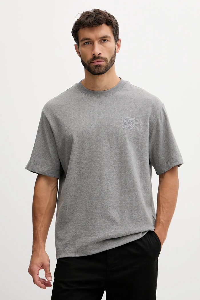 Bavlnené tričko Calvin Klein relaxed sivá LV04LD224G
