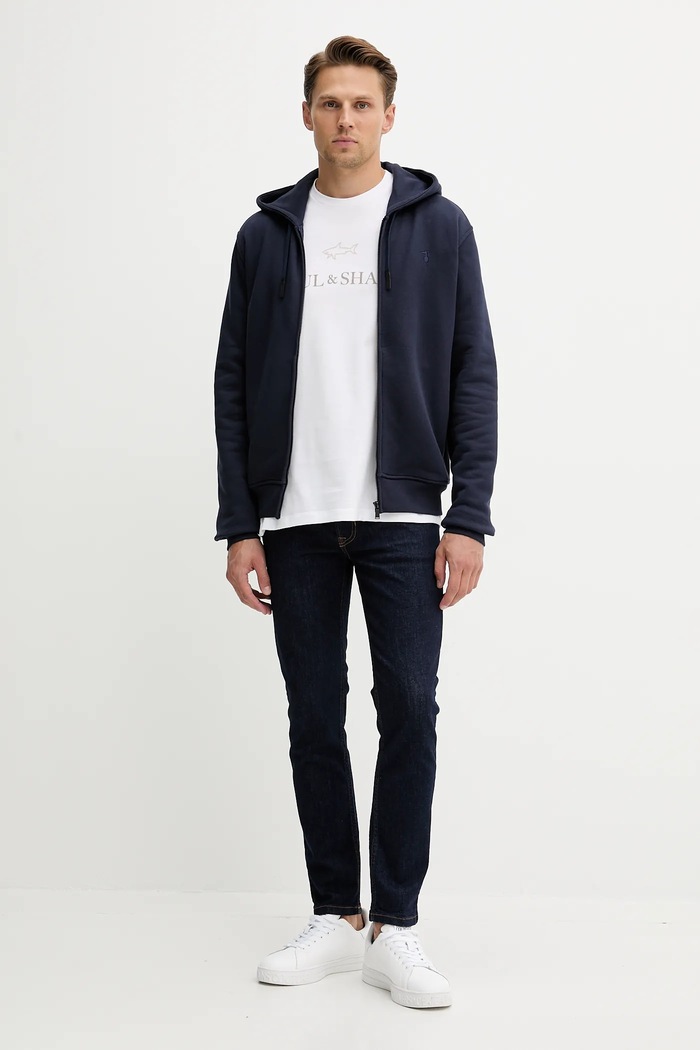 Paul&Shark t-shirt bawełniany Knitwear 15311629 biały AW25
