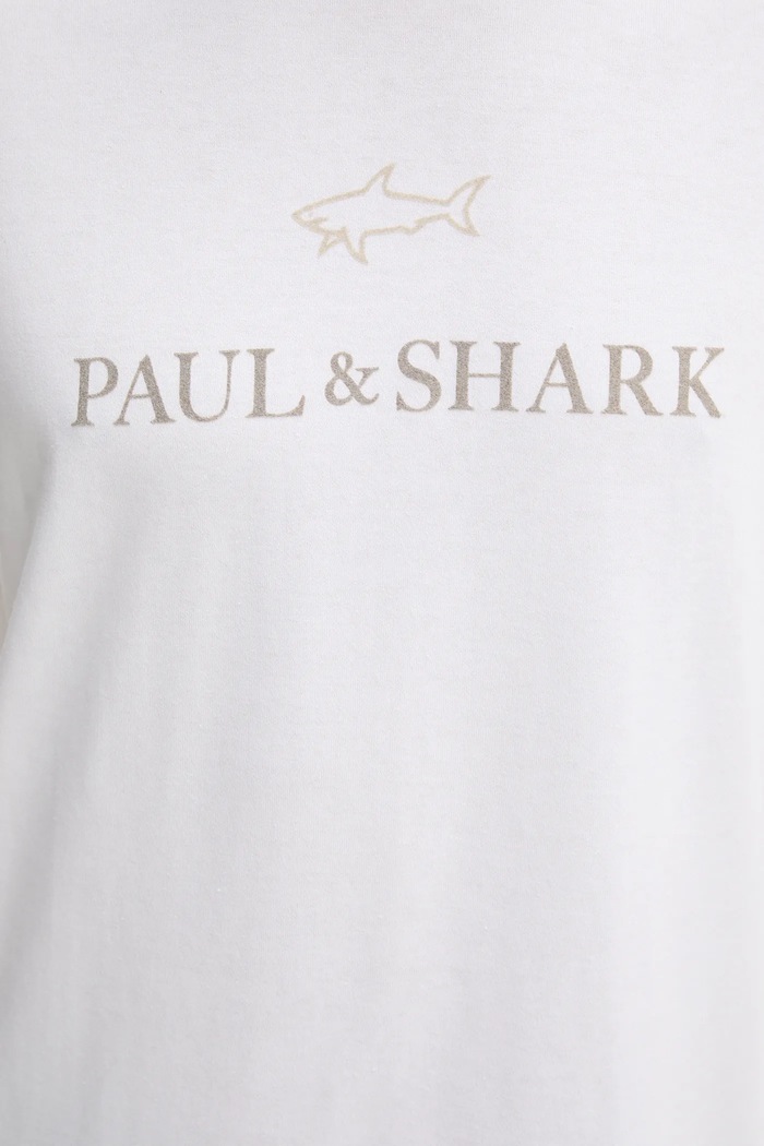 Paul&Shark t-shirt bawełniany Knitwear 15311629 biały