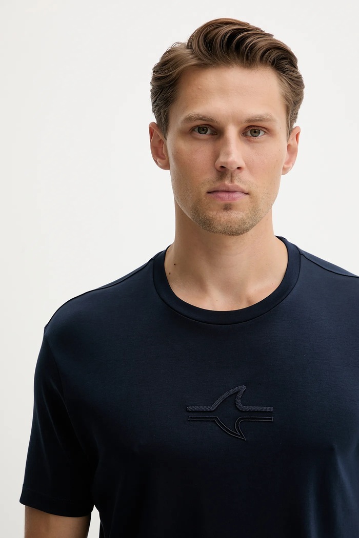 Paul&Shark t-shirt bawełniany Knitwear granatowy 15311641
