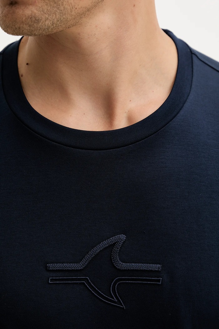 Paul&Shark t-shirt bawełniany Knitwear 15311641 granatowy