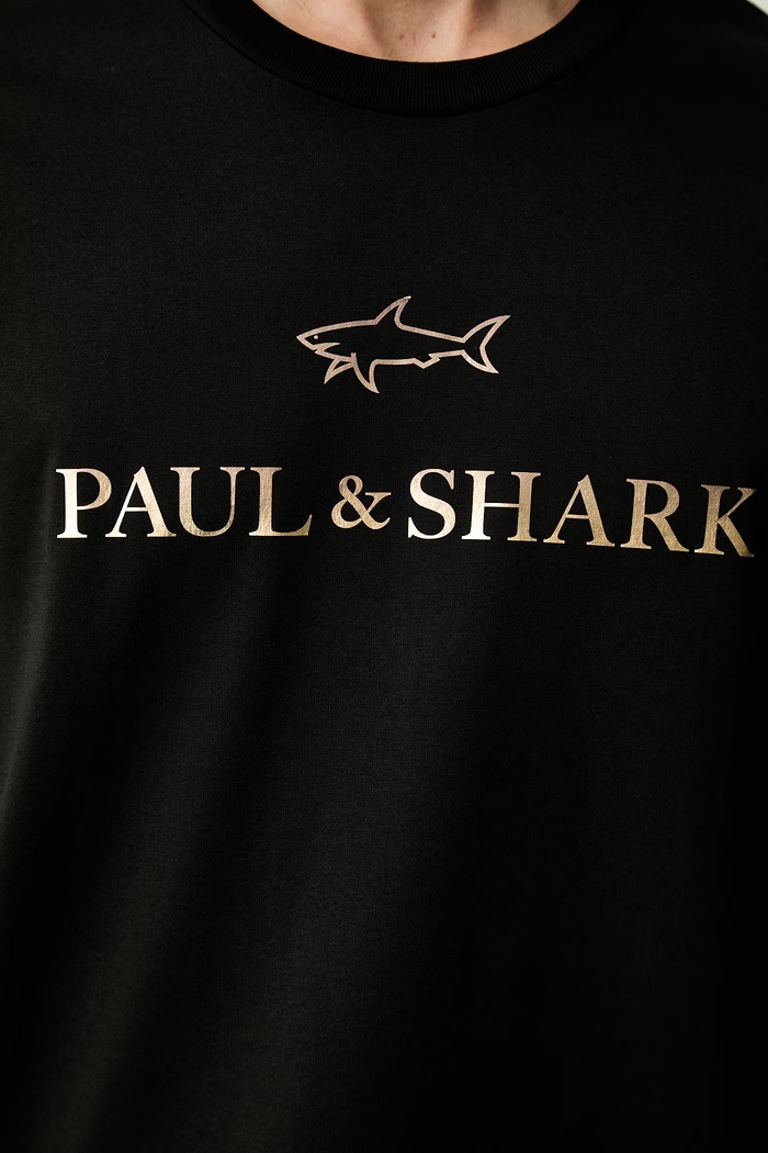 Paul&Shark T-shirt męski bawełniany Knitwear 99311007 czarny
