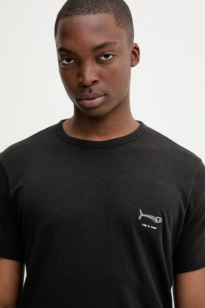 Bavlnené tričko Rag & Bone čierna RF3825FT2GM