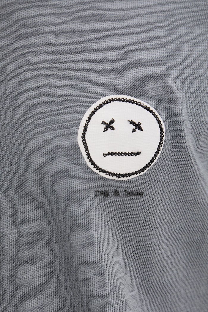 rag & bone tričko pánske bavlnené RF4625FT2GM sivá