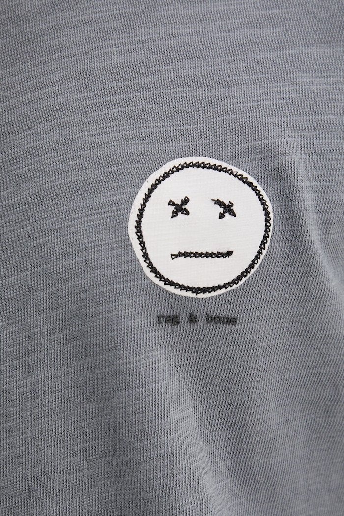 rag & bone tričko pánske bavlnené RF4625FT2GM sivá