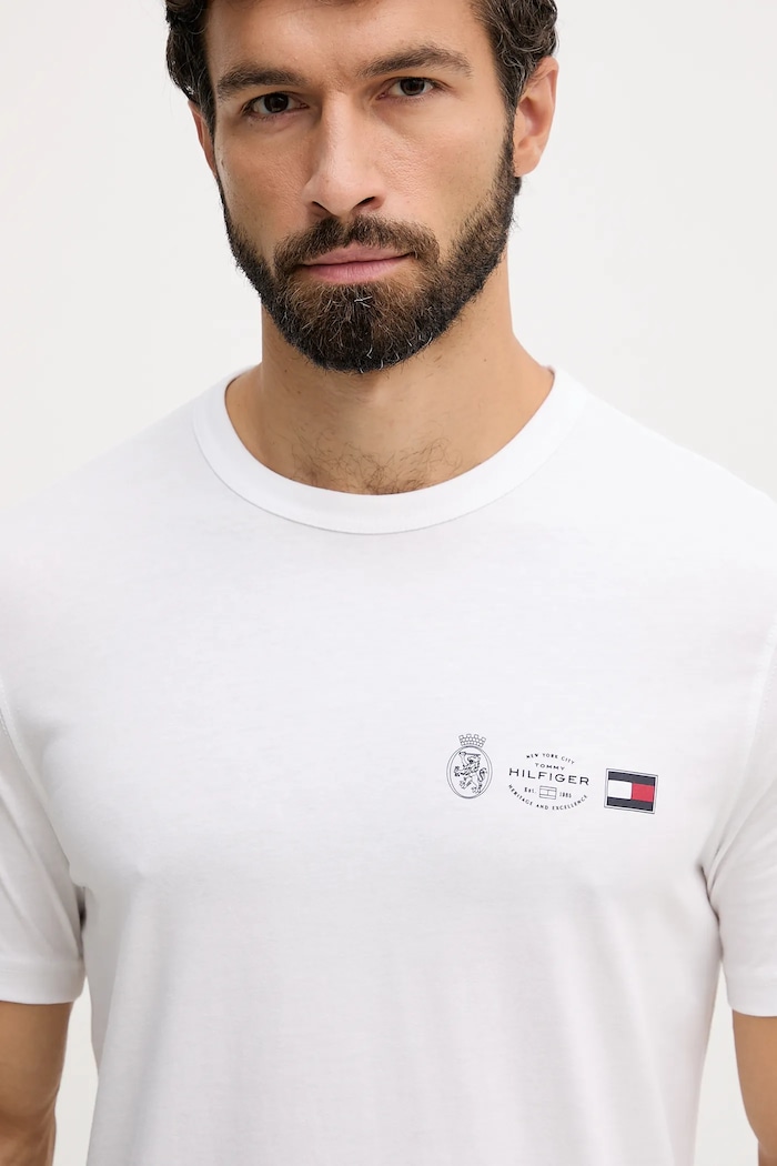 Tommy Hilfiger tricou din bumbac alb MW0MW40011