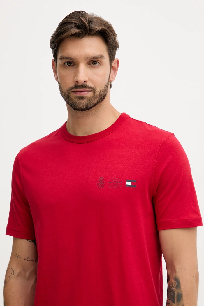 Tommy Hilfiger tricou din bumbac rosu MW0MW40011