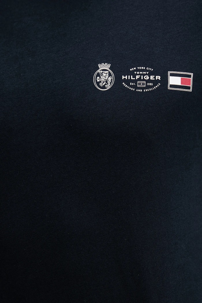 Bavlnené tričko Tommy Hilfiger MW0MW40011 tmavomodrá