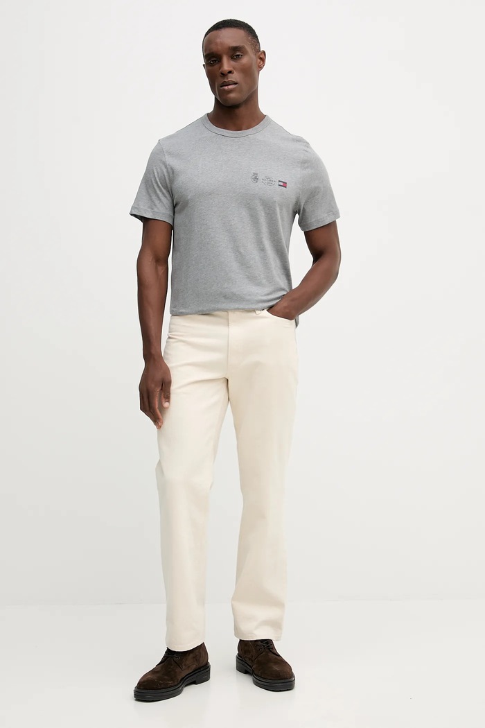 Bavlnené tričko Tommy Hilfiger MW0MW40011 sivá AW25